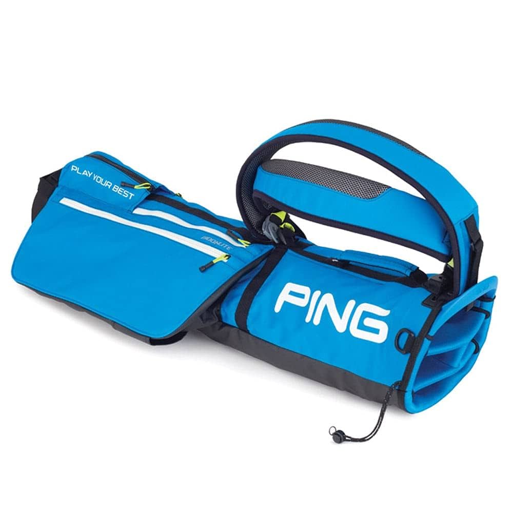 ピンスタンド式キャディバッグ-希少フード内蔵型、美品！レンチはオマケ。 PING】CB-N2503 PIPE FRAME STAND軽量スタンド式キャディバッグ